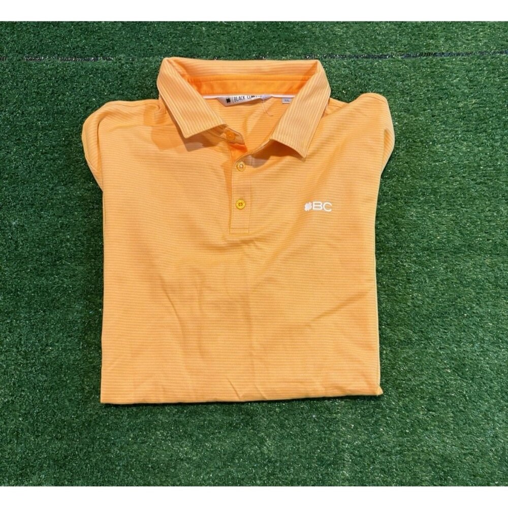 Black Clover Polo mens 2XL orange yellow lightweight breathable golf shirt C